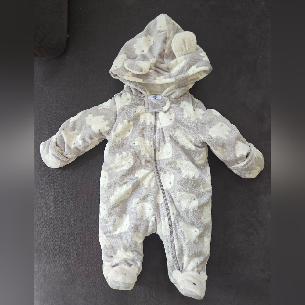 Adorable Polar Bear Print Kids Footie